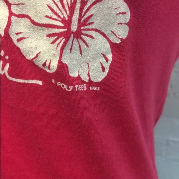 Vintage 80s Poly Tees Hawaii short sleeve 1983 tee shirt pink m - Picture 2 of 8